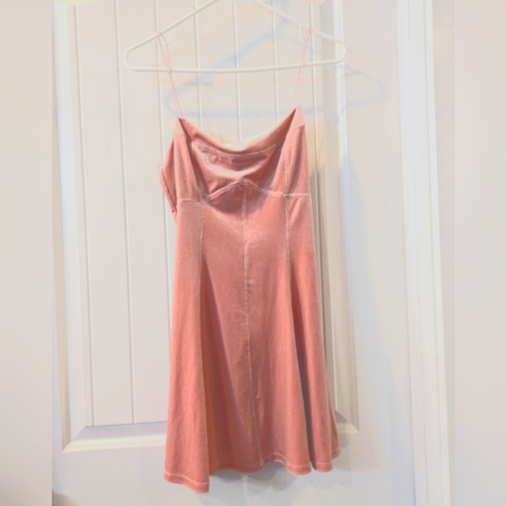 Urban Outfitters Velvet Blush Pink Slip Dress